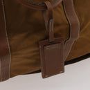 PRADA Boston Bag Nylon 2way Brown Silver Auth 189699-20