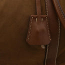 PRADA Boston Bag Nylon 2way Brown Silver Auth 189699-21