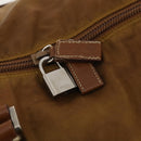 PRADA Boston Bag Nylon 2way Brown Silver Auth 189699-22