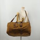 PRADA Boston Bag Nylon 2way Brown Silver Auth 189699-29