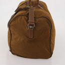 PRADA Boston Bag Nylon 2way Brown Silver Auth 189699-3