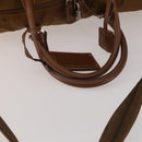 PRADA Boston Bag Nylon 2way Brown Silver Auth 189699-8
