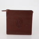CARTIER Must Line Shoulder Bag Leather 5 Set Bordeaux Beige Auth 189700-12