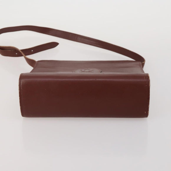 CARTIER Must Line Shoulder Bag Leather 5 Set Bordeaux Beige Auth 189700