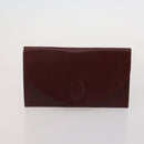 CARTIER Must Line Shoulder Bag Leather 5 Set Bordeaux Beige Auth 189700-17