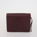 CARTIER Must Line Shoulder Bag Leather 5 Set Bordeaux Beige Auth 189700-23