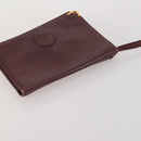 CARTIER Must Line Shoulder Bag Leather 5 Set Bordeaux Beige Auth 189700-24