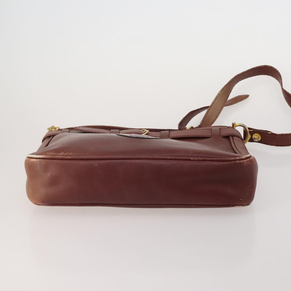 CARTIER Must Line Shoulder Bag Leather 5 Set Bordeaux Beige Auth 189700