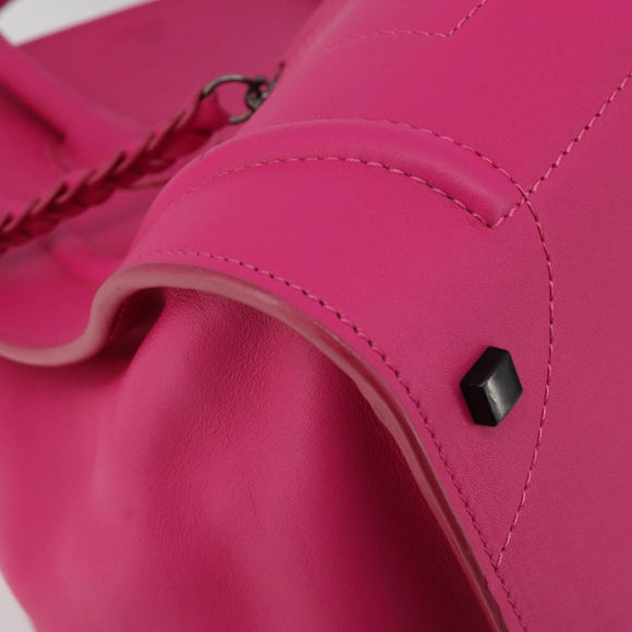 CELINE Luggage Phantom Hand Bag Leather Pink Silver Auth 189707A
