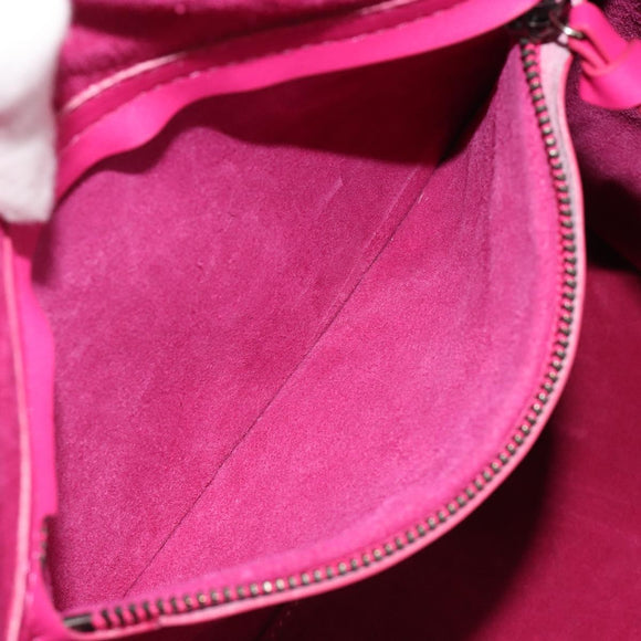 CELINE Luggage Phantom Hand Bag Leather Pink Silver Auth 189707A