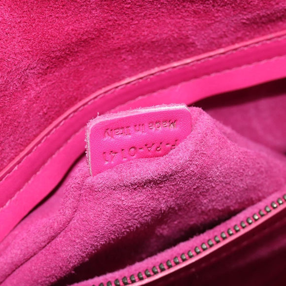 CELINE Luggage Phantom Hand Bag Leather Pink Silver Auth 189707A