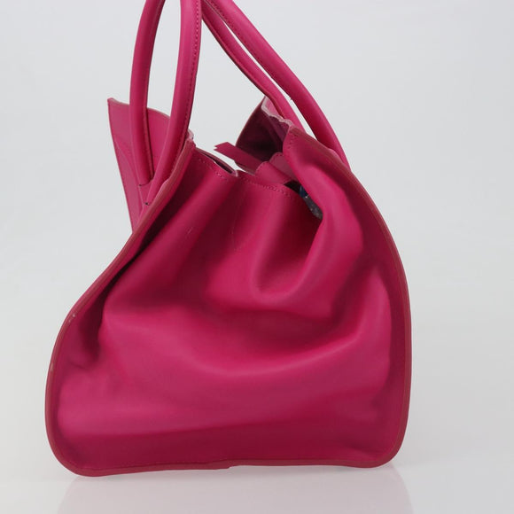 CELINE Luggage Phantom Hand Bag Leather Pink Silver Auth 189707A