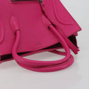 CELINE Luggage Phantom Hand Bag Leather Pink Silver Auth 189707A-7