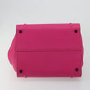 CELINE Luggage Phantom Hand Bag Leather Pink Silver Auth 189707A-9