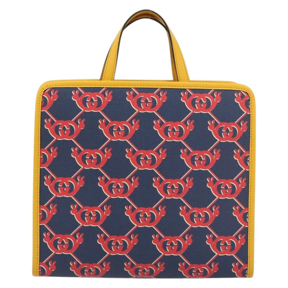 GUCCI GG Supreme Children's Hand Bag PVC Navy 605614 Auth 189710M