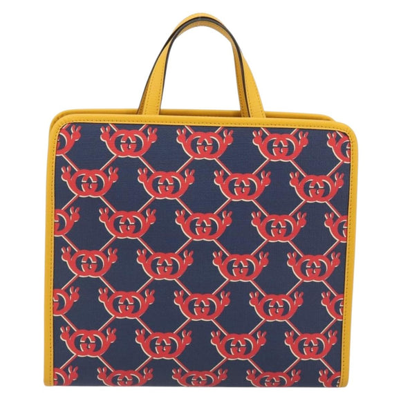 GUCCI GG Supreme Children's Hand Bag PVC Navy 605614 Auth 189710M