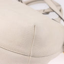 PRADA Hand Bag Vittero Dino Leather 2way White Gold Auth 189711A-18