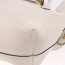 PRADA Hand Bag Vittero Dino Leather 2way White Gold Auth 189711A-20