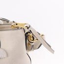 PRADA Hand Bag Vittero Dino Leather 2way White Gold Auth 189711A-22