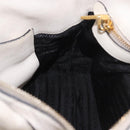PRADA Hand Bag Vittero Dino Leather 2way White Gold Auth 189711A-26
