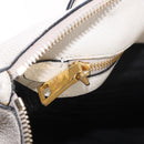 PRADA Hand Bag Vittero Dino Leather 2way White Gold Auth 189711A-27