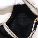 PRADA Hand Bag Vittero Dino Leather 2way White Gold Auth 189711A-28