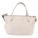 PRADA Hand Bag Vittero Dino Leather 2way White Gold Auth 189711A-2