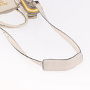 PRADA Hand Bag Vittero Dino Leather 2way White Gold Auth 189711A-8