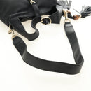 GUCCI Bamboo New Jackie Shoulder Bag Leather 2way Black Gold 246907 Auth 189713V-10