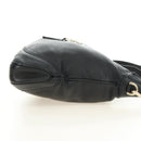 GUCCI Bamboo New Jackie Shoulder Bag Leather 2way Black Gold 246907 Auth 189713V-5