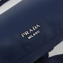 PRADA Shoulder Bag Leather Blue Silver Auth 189715A-17