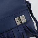 PRADA Shoulder Bag Leather Blue Silver Auth 189715A-18