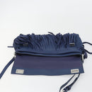 PRADA Shoulder Bag Leather Blue Silver Auth 189715A-10