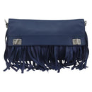 PRADA Shoulder Bag Leather Blue Silver Auth 189715A-13