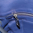 PRADA Shoulder Bag Leather Blue Silver Auth 189715A-22