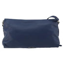 PRADA Shoulder Bag Leather Blue Silver Auth 189715A-2