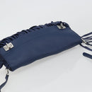 PRADA Shoulder Bag Leather Blue Silver Auth 189715A-6