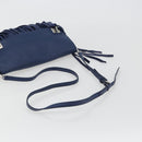 PRADA Shoulder Bag Leather Blue Silver Auth 189715A-7