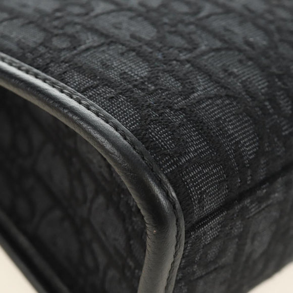 Christian Dior Trotter Canvas Safari Hand Bag 2way Black Silver Auth 189716SM