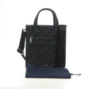 Christian Dior Trotter Canvas Safari Hand Bag 2way Black Silver Auth 189716SM-12