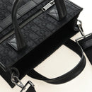 Christian Dior Trotter Canvas Safari Hand Bag 2way Black Silver Auth 189716SM-6