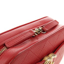 CHANEL Matelasse Chic Affinity Chain Bag Caviar Skin Red Gold CC Auth 189719M-20