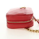 CHANEL Matelasse Chic Affinity Chain Bag Caviar Skin Red Gold CC Auth 189719M-5