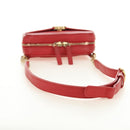 CHANEL Matelasse Chic Affinity Chain Bag Caviar Skin Red Gold CC Auth 189719M-8