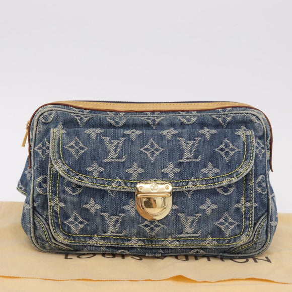 LOUIS VUITTON Monogram Denim Bum Bag Body Bag Blue M95347 LV Auth 189722SAV