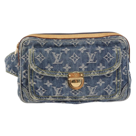LOUIS VUITTON Monogram Denim Bum Bag Body Bag Blue M95347 LV Auth 189722SAV