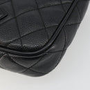 CHANEL Matelasse Chain Shoulder Bag Caviar Skin Black Gold CC Auth 189723V-15