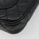 CHANEL Matelasse Chain Shoulder Bag Caviar Skin Black Gold CC Auth 189723V-17