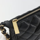 CHANEL Matelasse Chain Shoulder Bag Caviar Skin Black Gold CC Auth 189723V-8