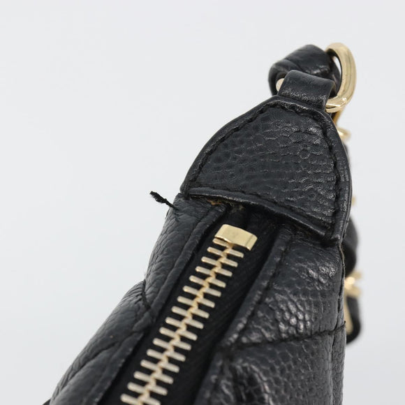 CHANEL Matelasse Chain Shoulder Bag Caviar Skin Black Gold CC Auth 189723V